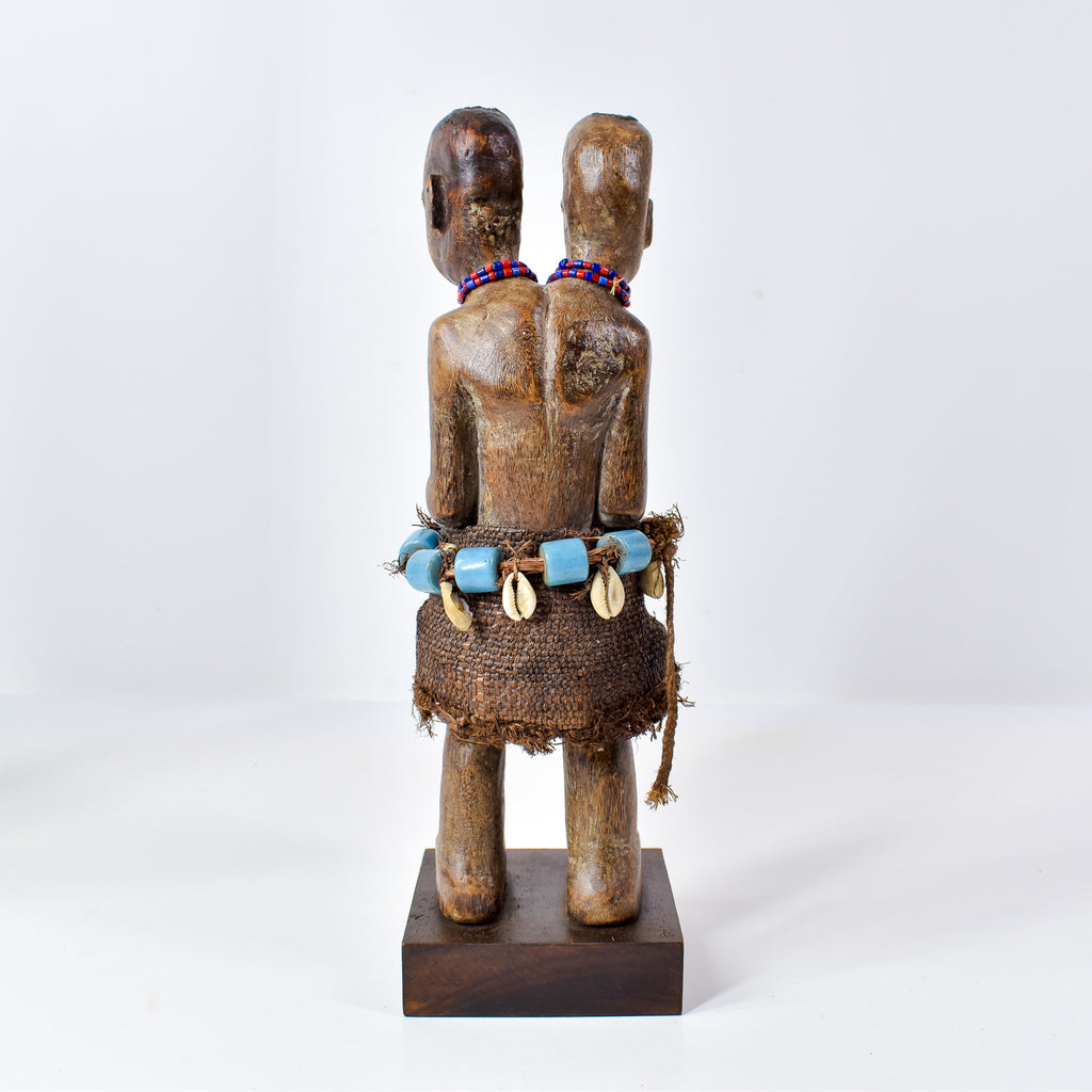 Songye Double Head Nkishi Power Fetish Figure on Custom Base Congo