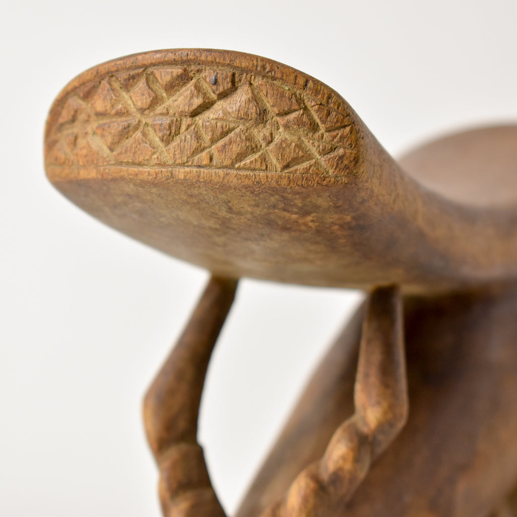 Luba Drinking Antelope Miniature Headrest Congo