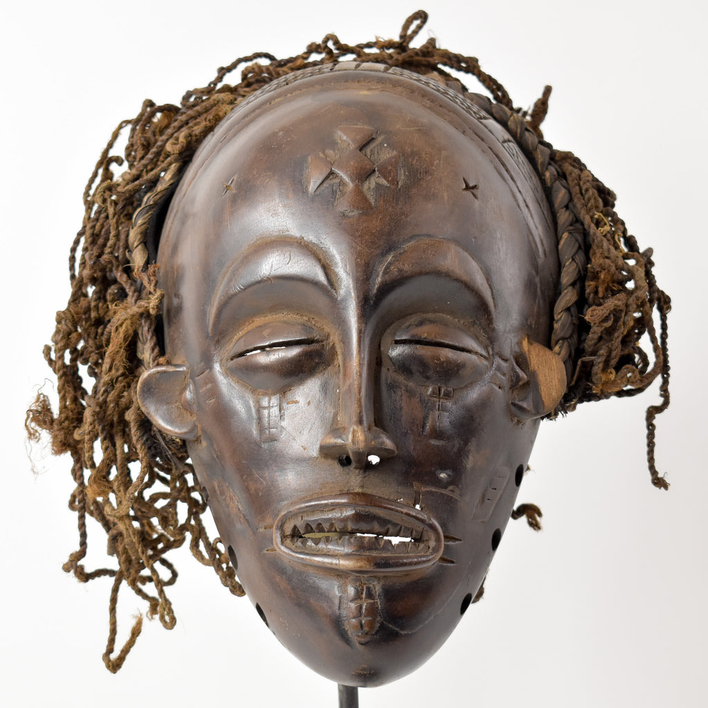 Chokwe Mask Mwana Pwo with Headdress Congo