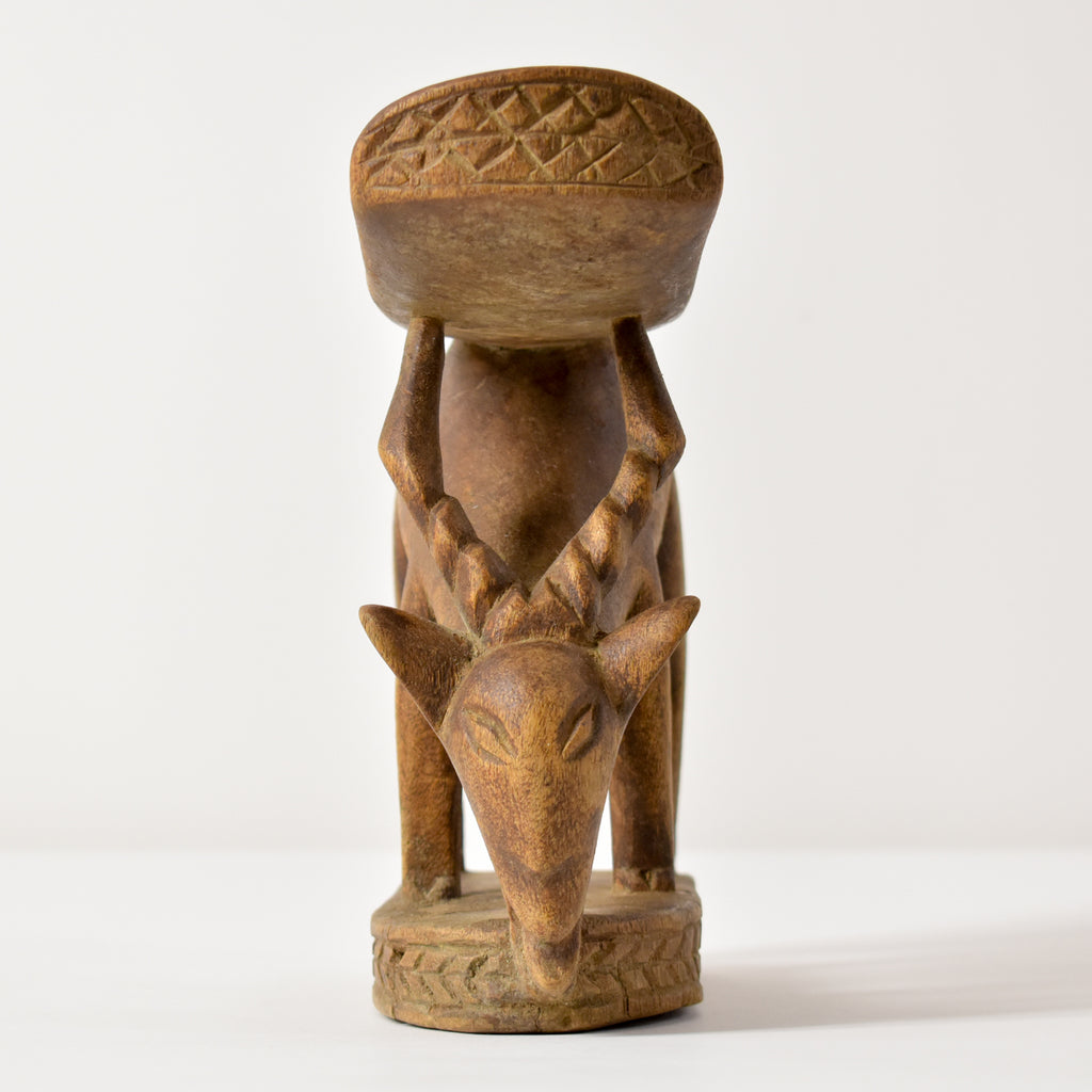 Luba Drinking Antelope Miniature Headrest Congo