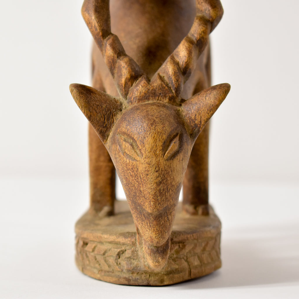 Luba Drinking Antelope Miniature Headrest Congo