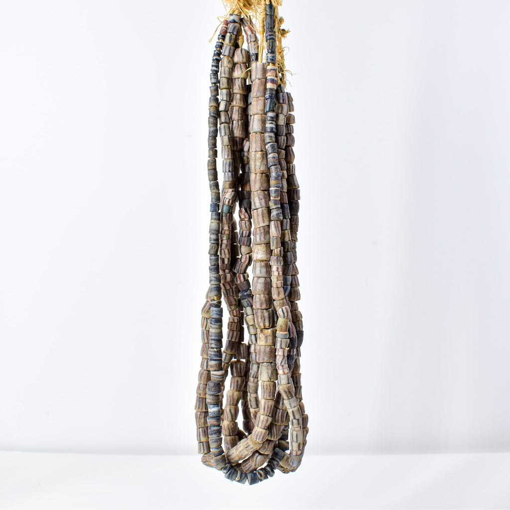 6 Strands Krobo "Recycled" Powder Glass Trade Beads