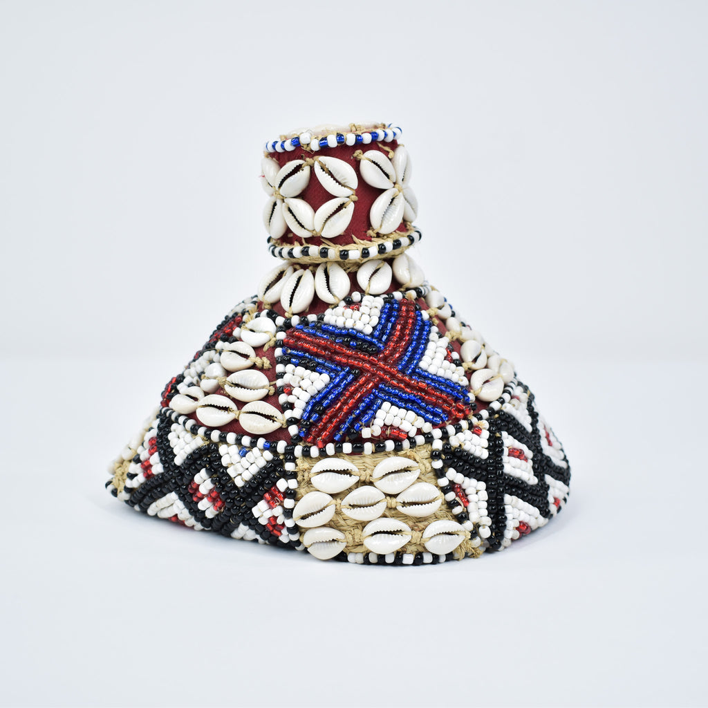 Kuba Beaded Noble's Hat with Cowrie Shells Congo