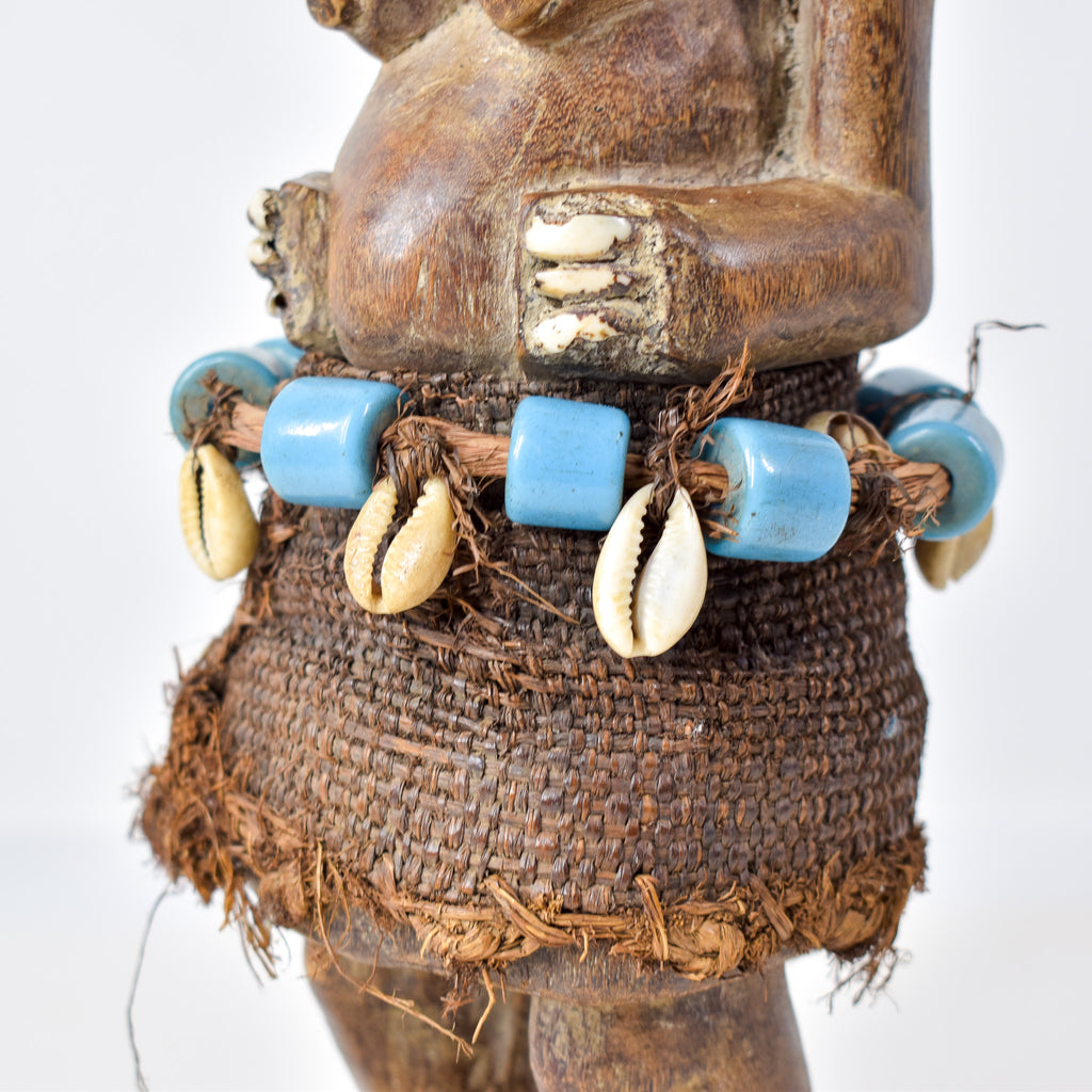 Songye Double Head Nkishi Power Fetish Figure on Custom Base Congo