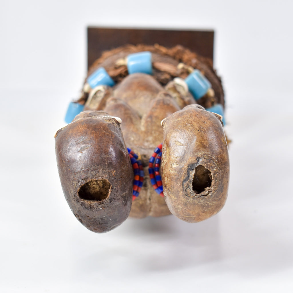 Songye Double Head Nkishi Power Fetish Figure on Custom Base Congo