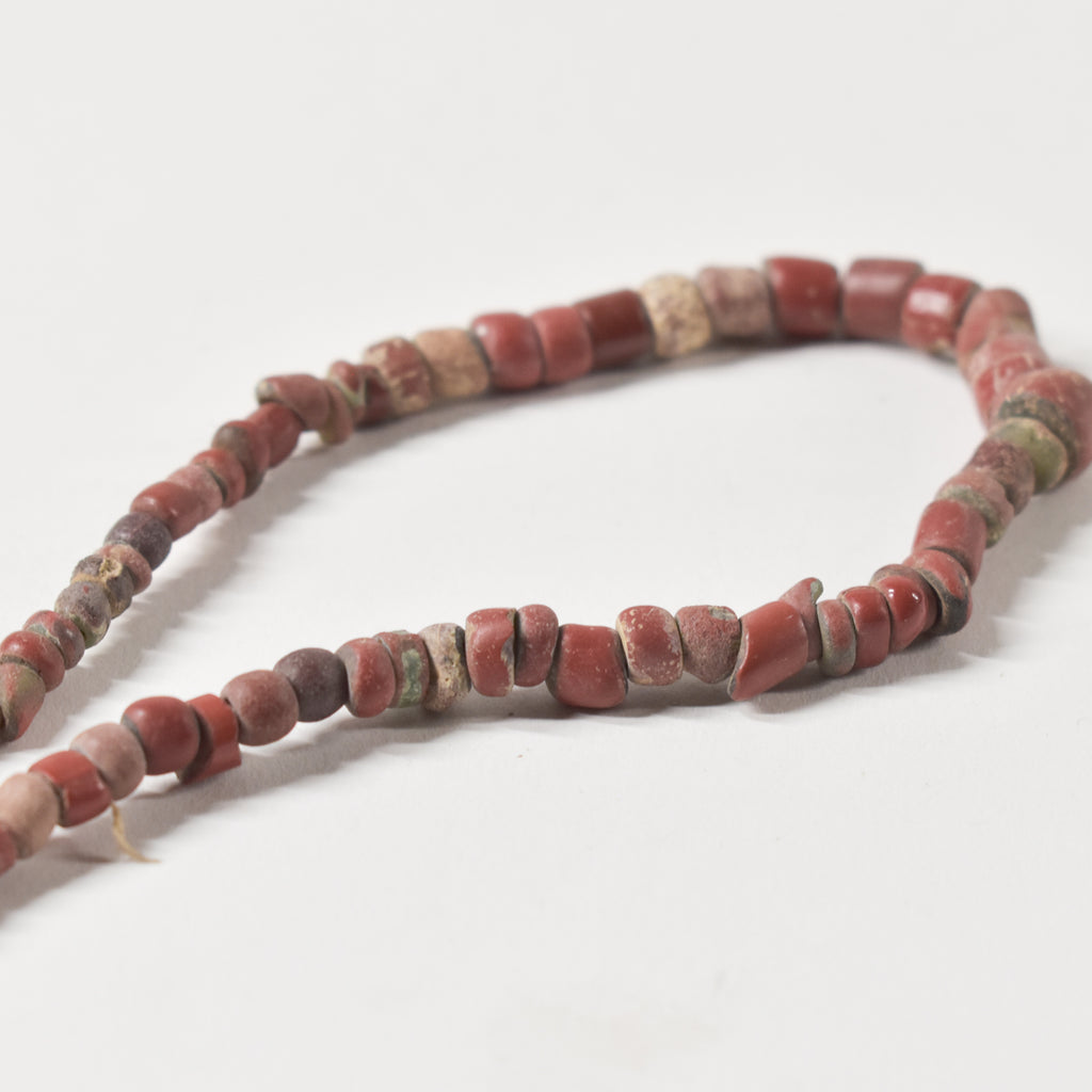 Red Green Heart Venetian Trade Beads