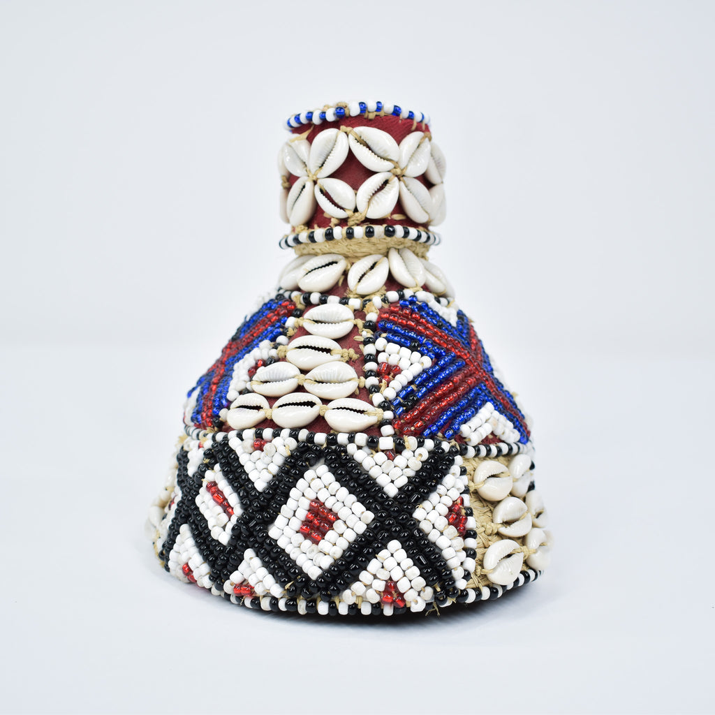 Kuba Beaded Noble's Hat with Cowrie Shells Congo