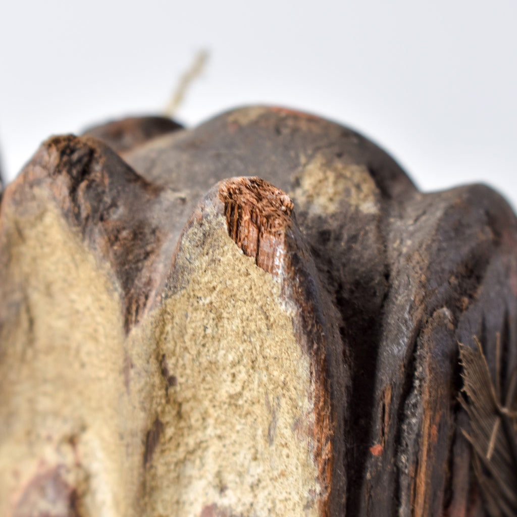 Lengola Standing Male Wood Figure with Feathers on Custom Base Congo