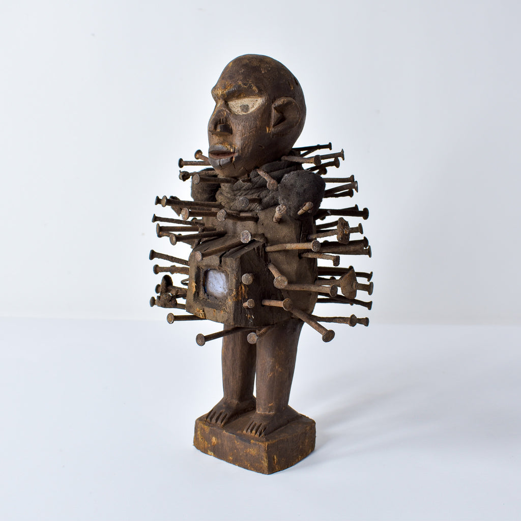 Bakongo Nkisi Power Nail Fetish Figure Congo