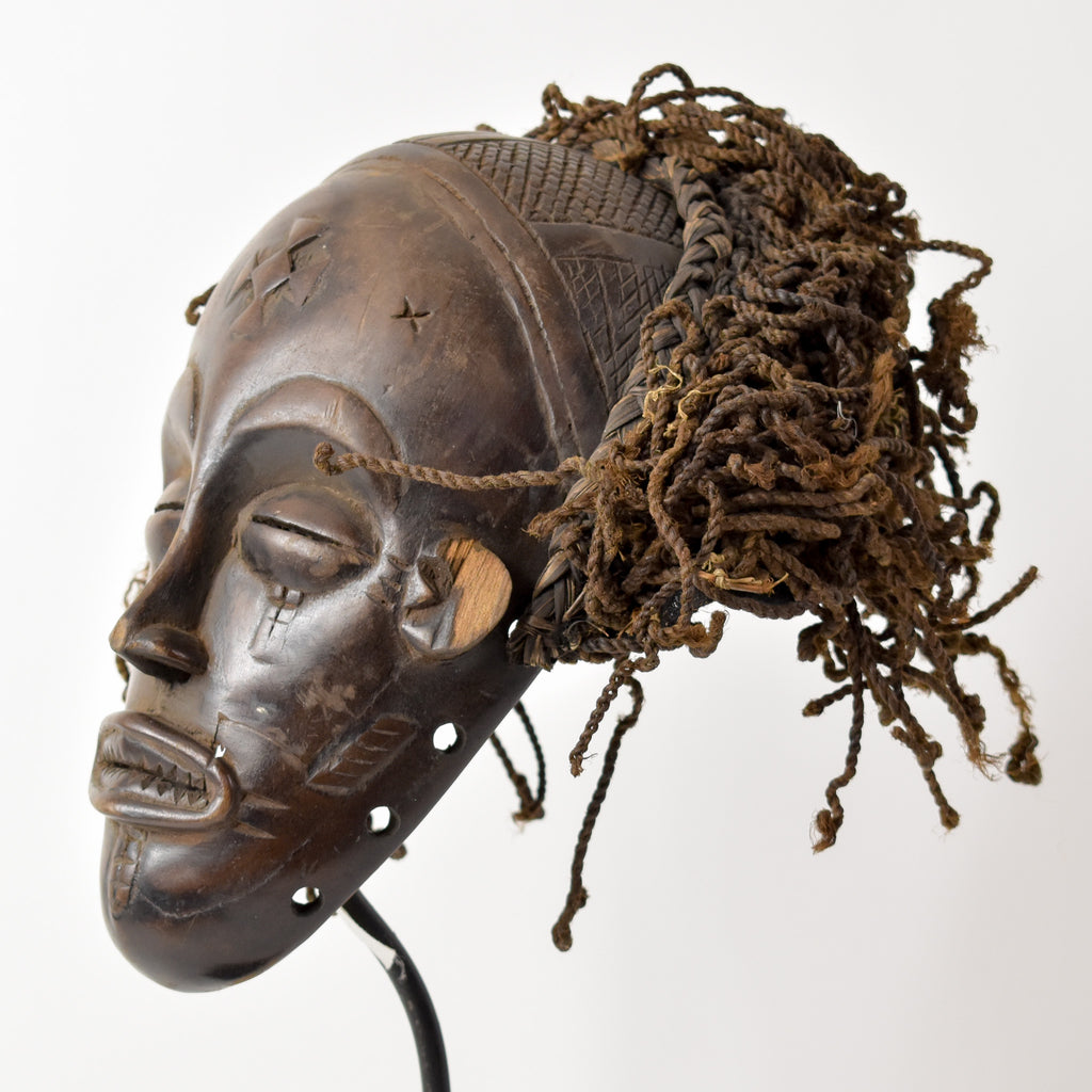 Chokwe Mask Mwana Pwo with Headdress Congo