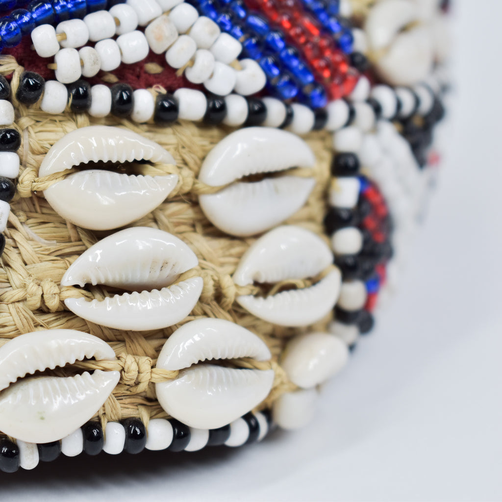 Kuba Beaded Noble's Hat with Cowrie Shells Congo