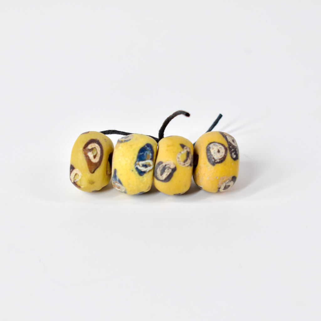 5  Rare Venetian Yellow Trade Beads