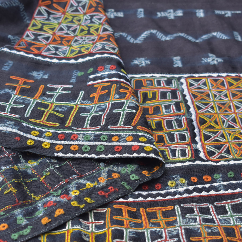 Wodaabe Bororo Indigo Embroidered Textile 41x64 inches