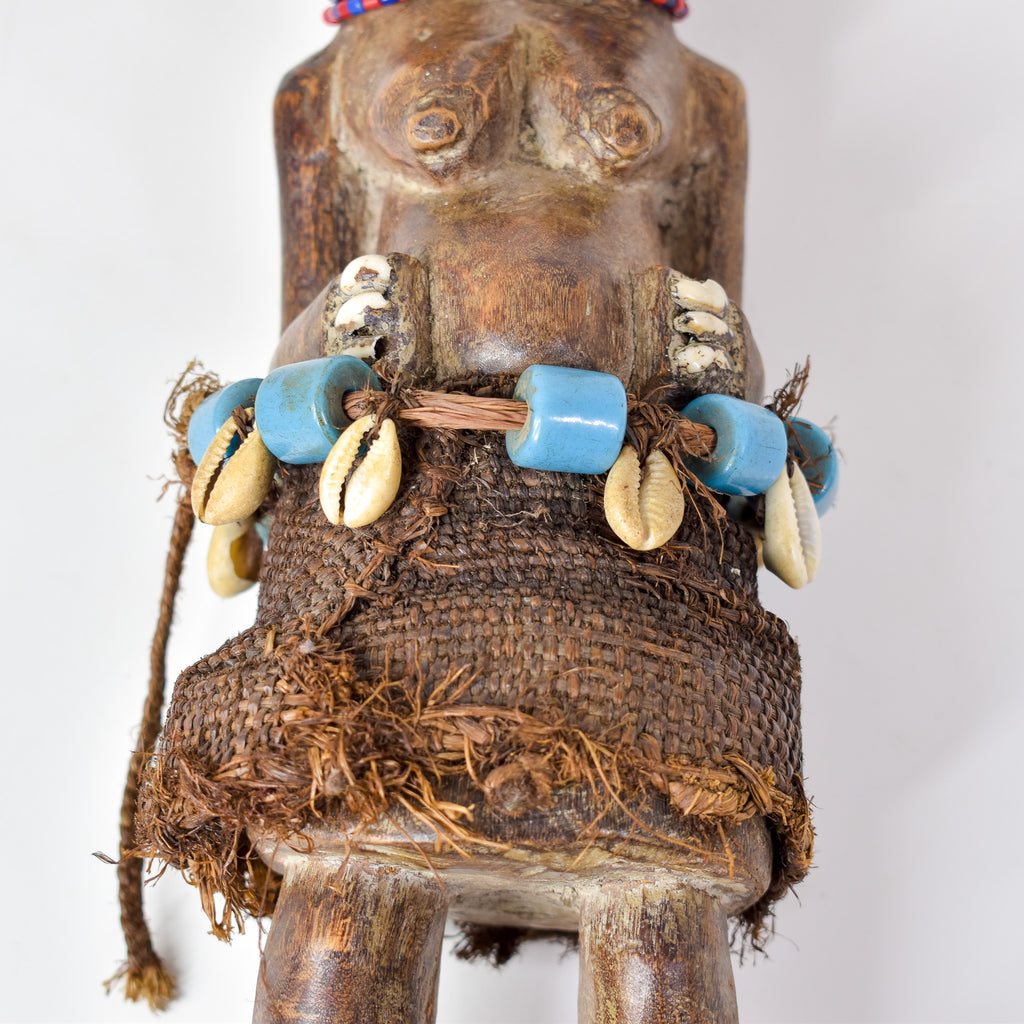 Songye Double Head Nkishi Power Fetish Figure on Custom Base Congo