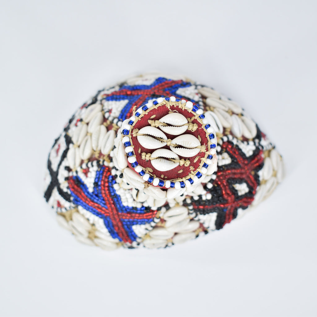 Kuba Beaded Noble's Hat with Cowrie Shells Congo