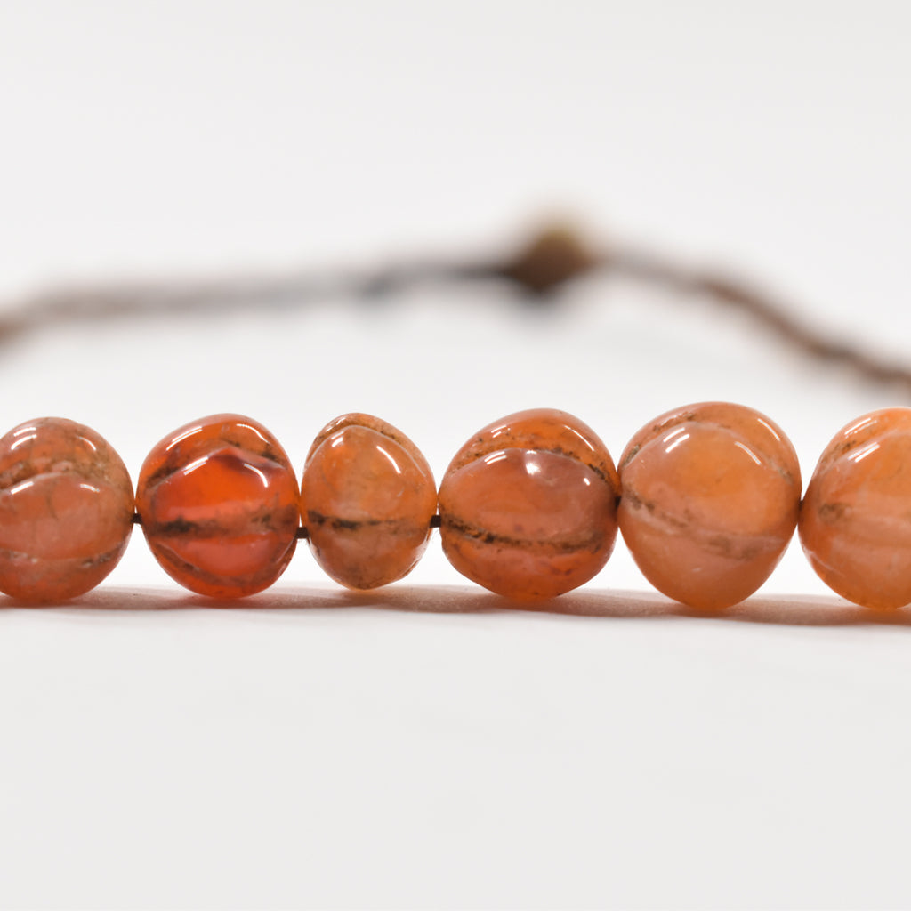 Polished Carnelian Stone Necklace Tanzania