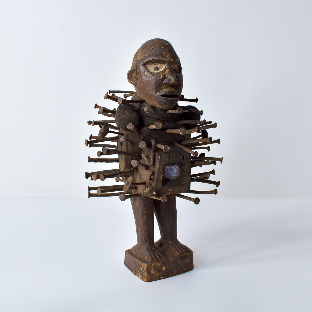 Bakongo Nkisi Power Nail Fetish Figure Congo