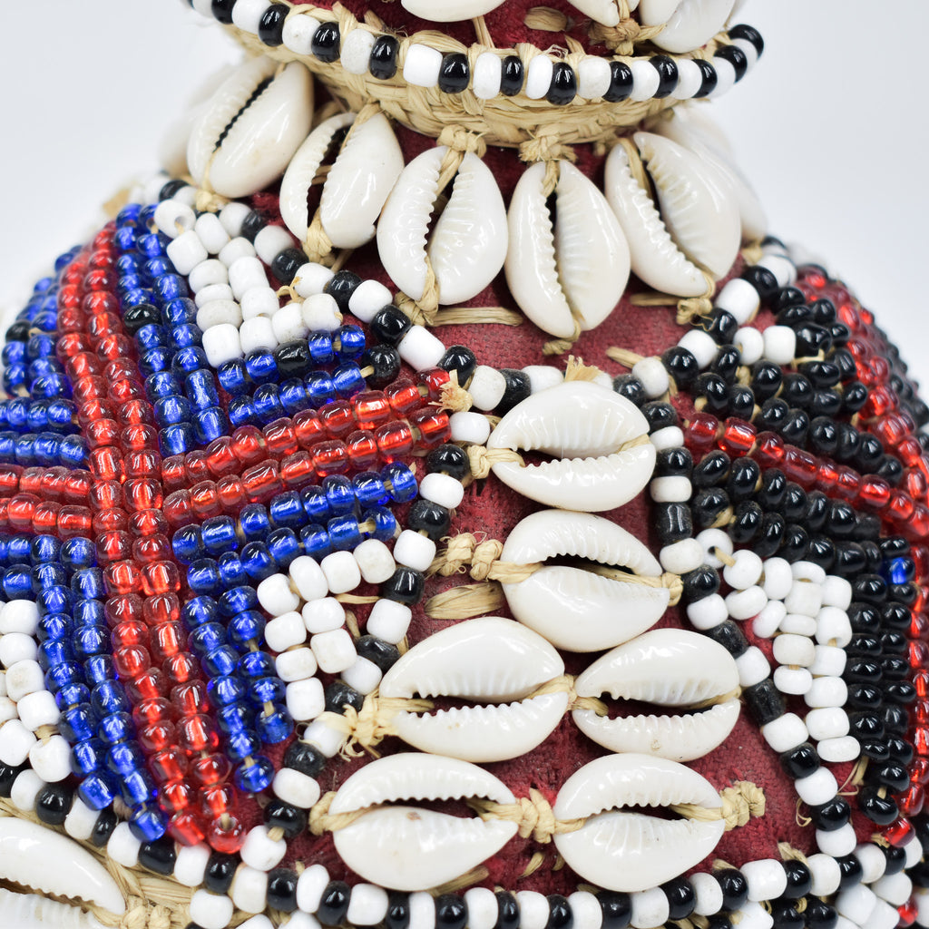Kuba Beaded Noble's Hat with Cowrie Shells Congo