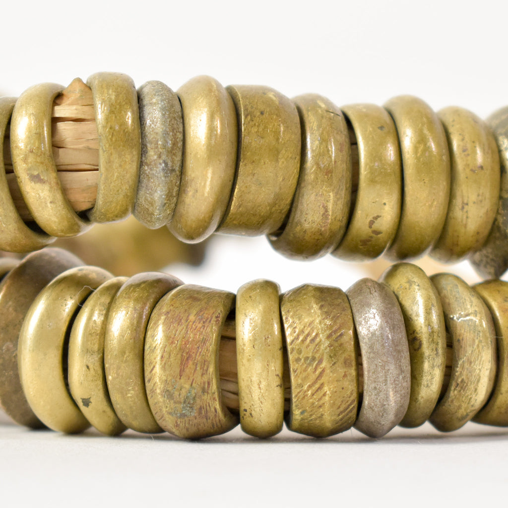 Brass Ring Beads Ethiopia 32 Inch