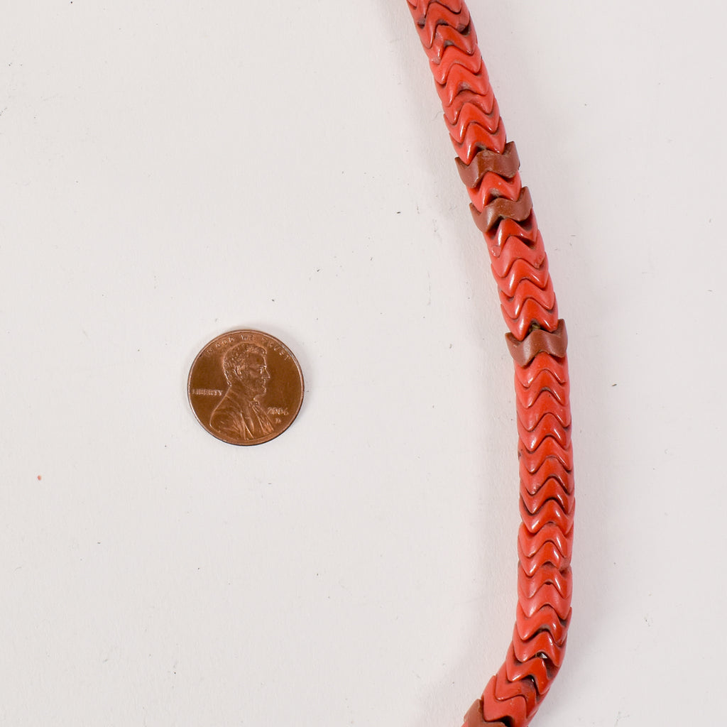 Red Interlocking Snake Trade Beads Bohemian