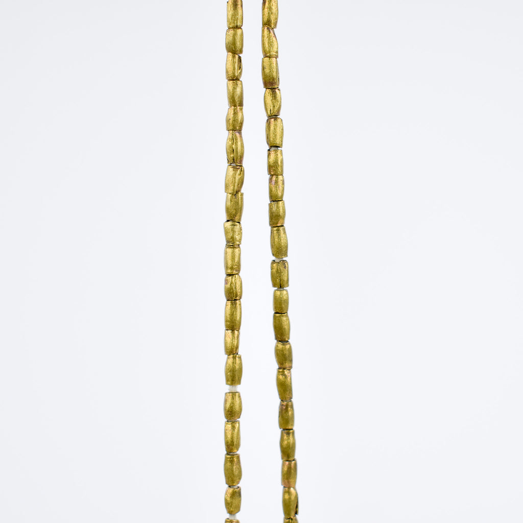 6 Strands Brass Color Beads Ethiopia 32 Inch