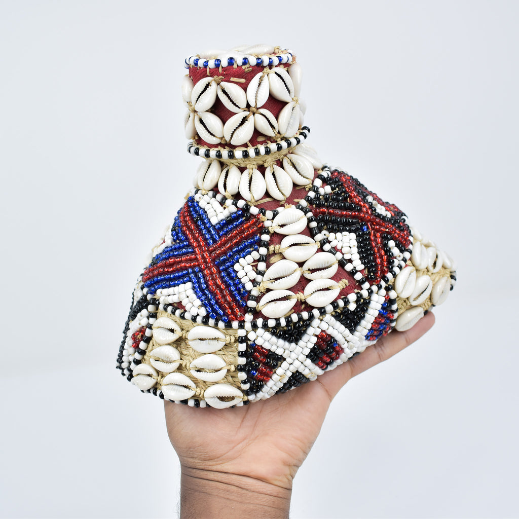 Kuba Beaded Noble's Hat with Cowrie Shells Congo