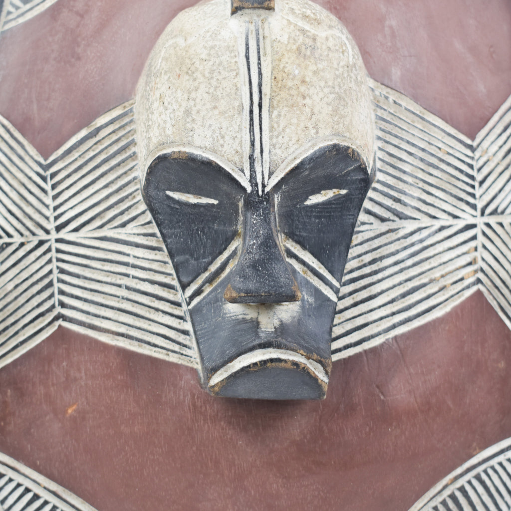 Songye Shield with Kifwebe Mask Icon Congo