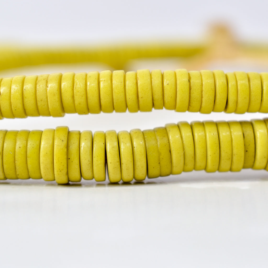 Bohemian Button Yellow Trade Beads
