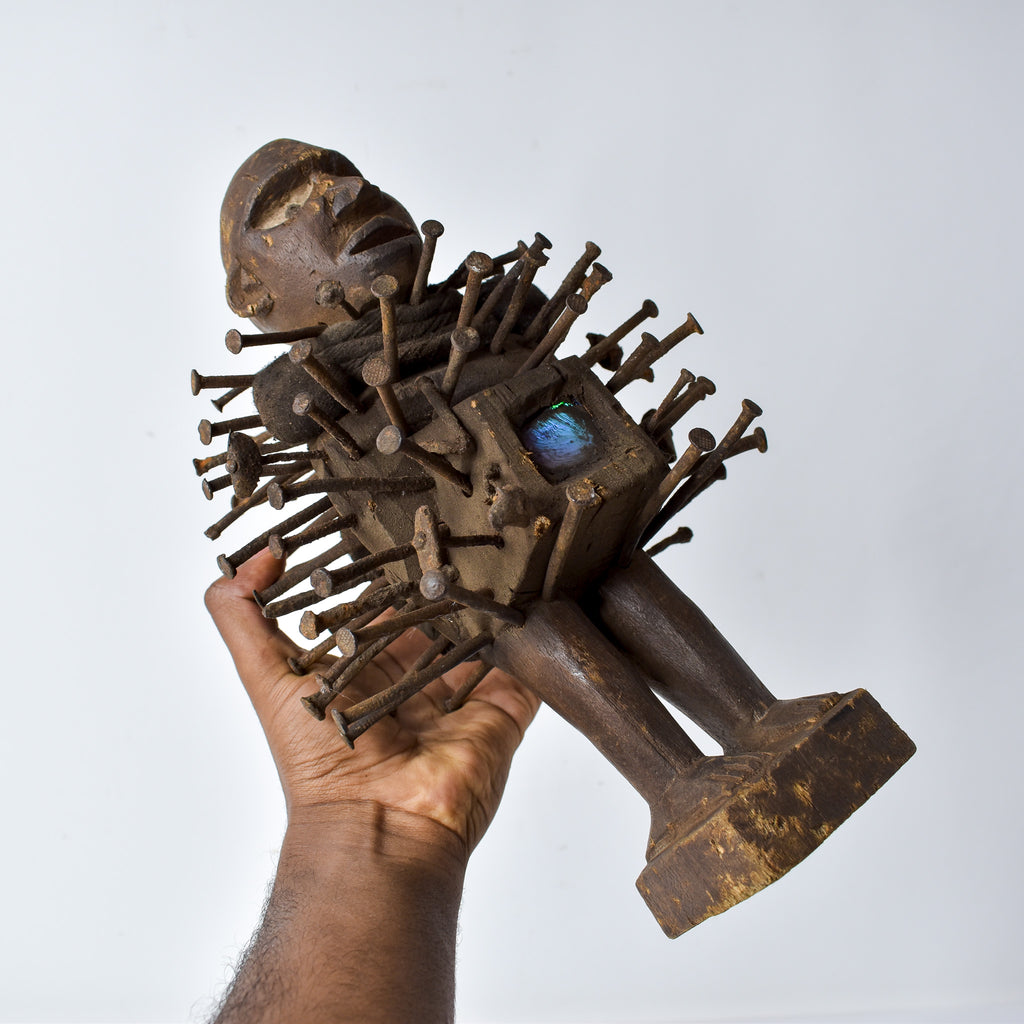 Bakongo Nkisi Power Nail Fetish Figure Congo