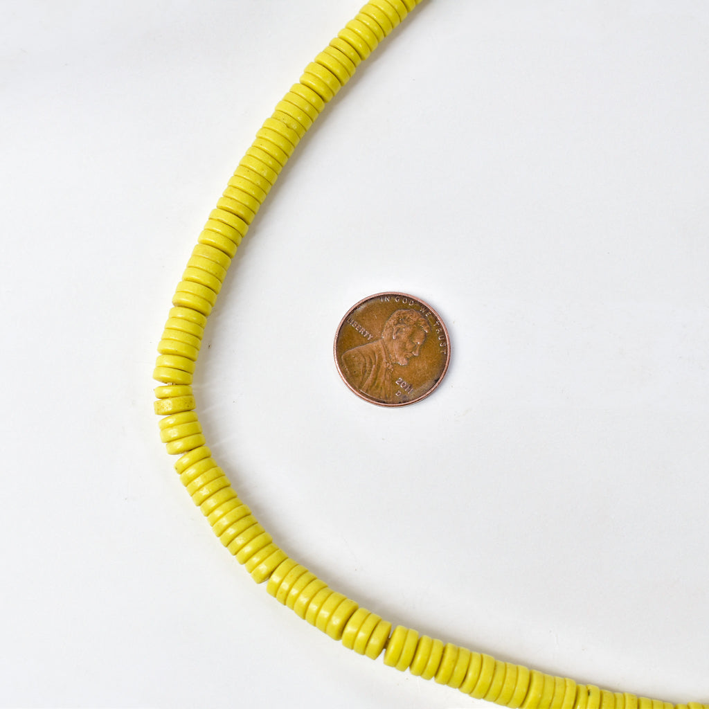 Bohemian Button Yellow Trade Beads
