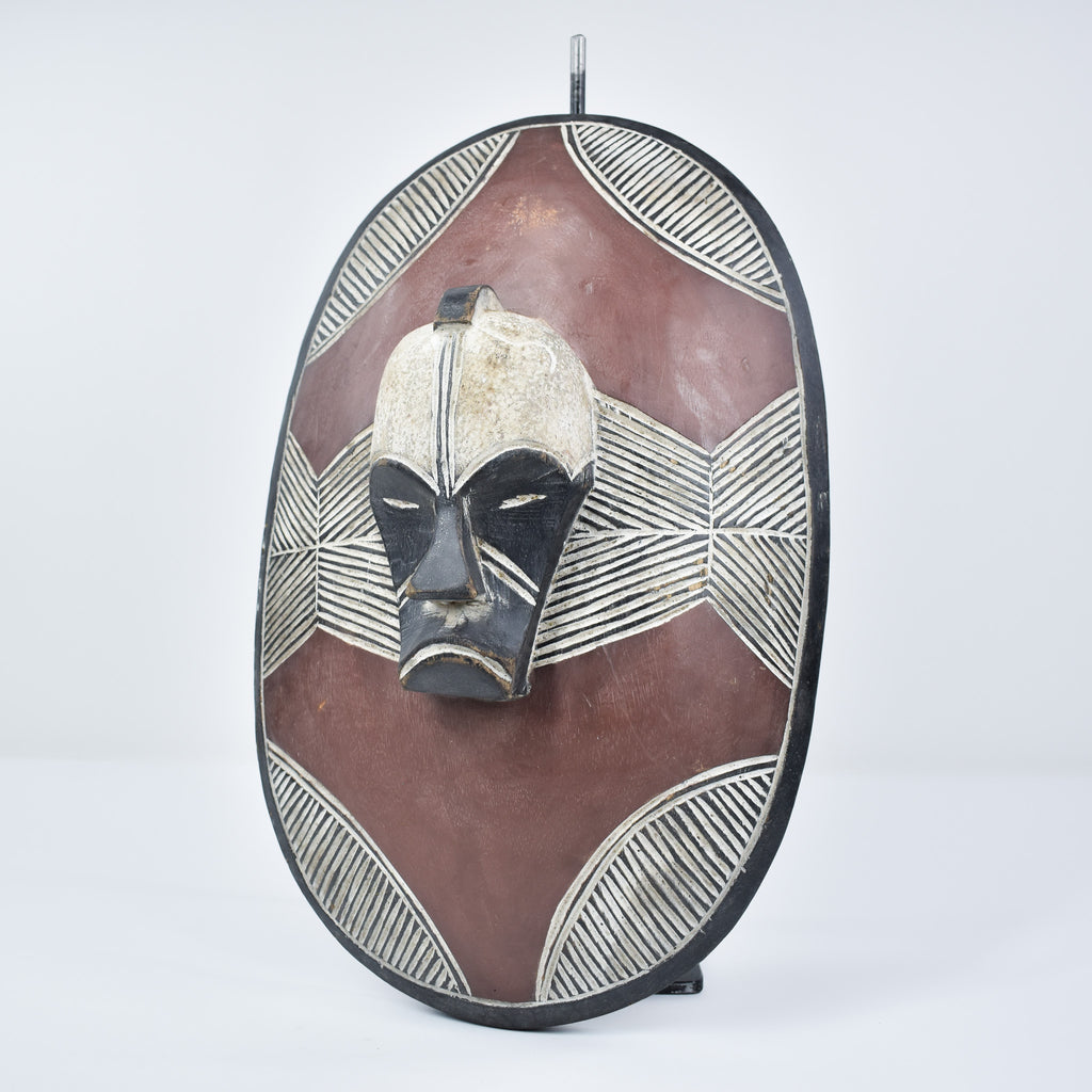 Songye Shield with Kifwebe Mask Icon Congo