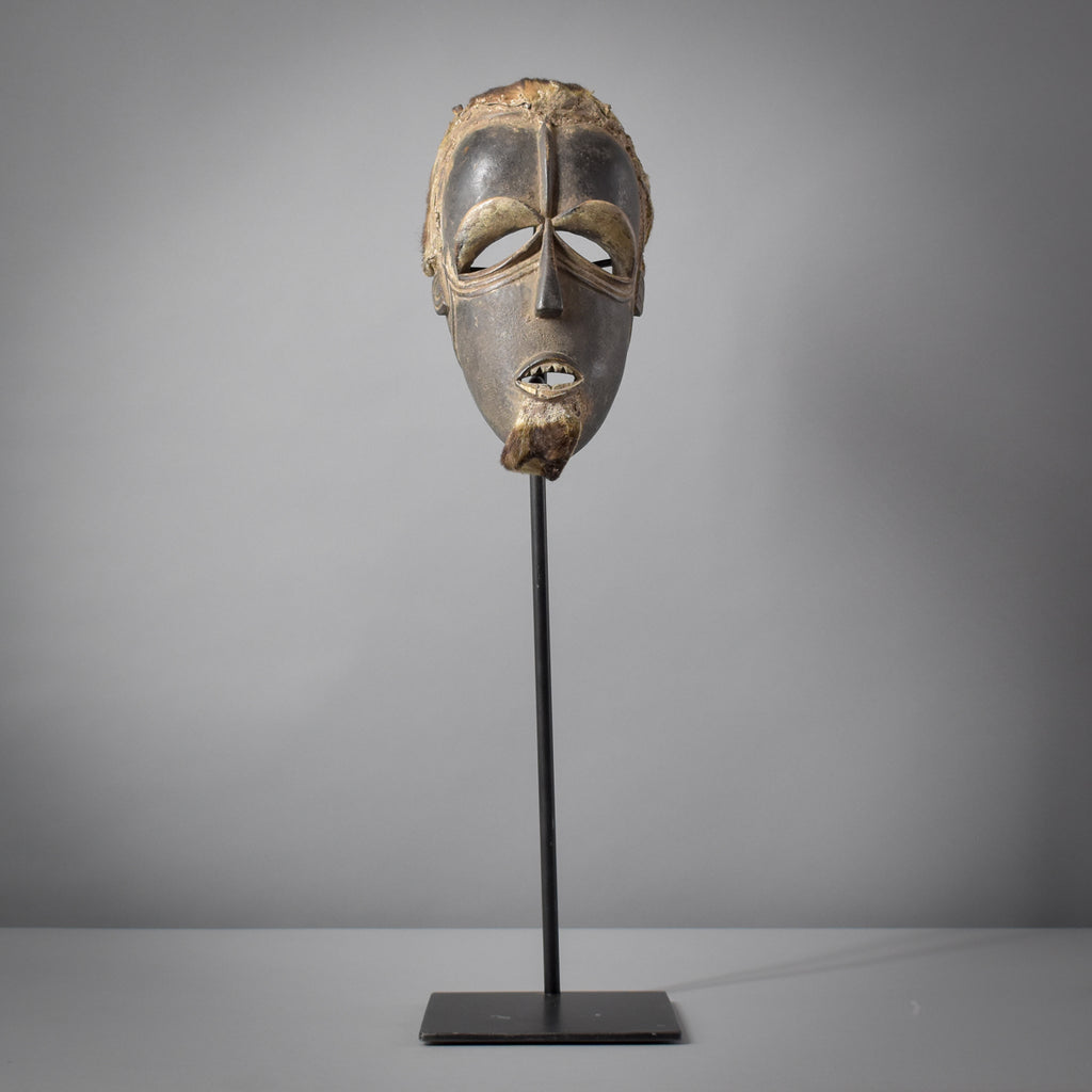 Bété Carved Wood Gre Mask With Fur Côte d'Ivoire