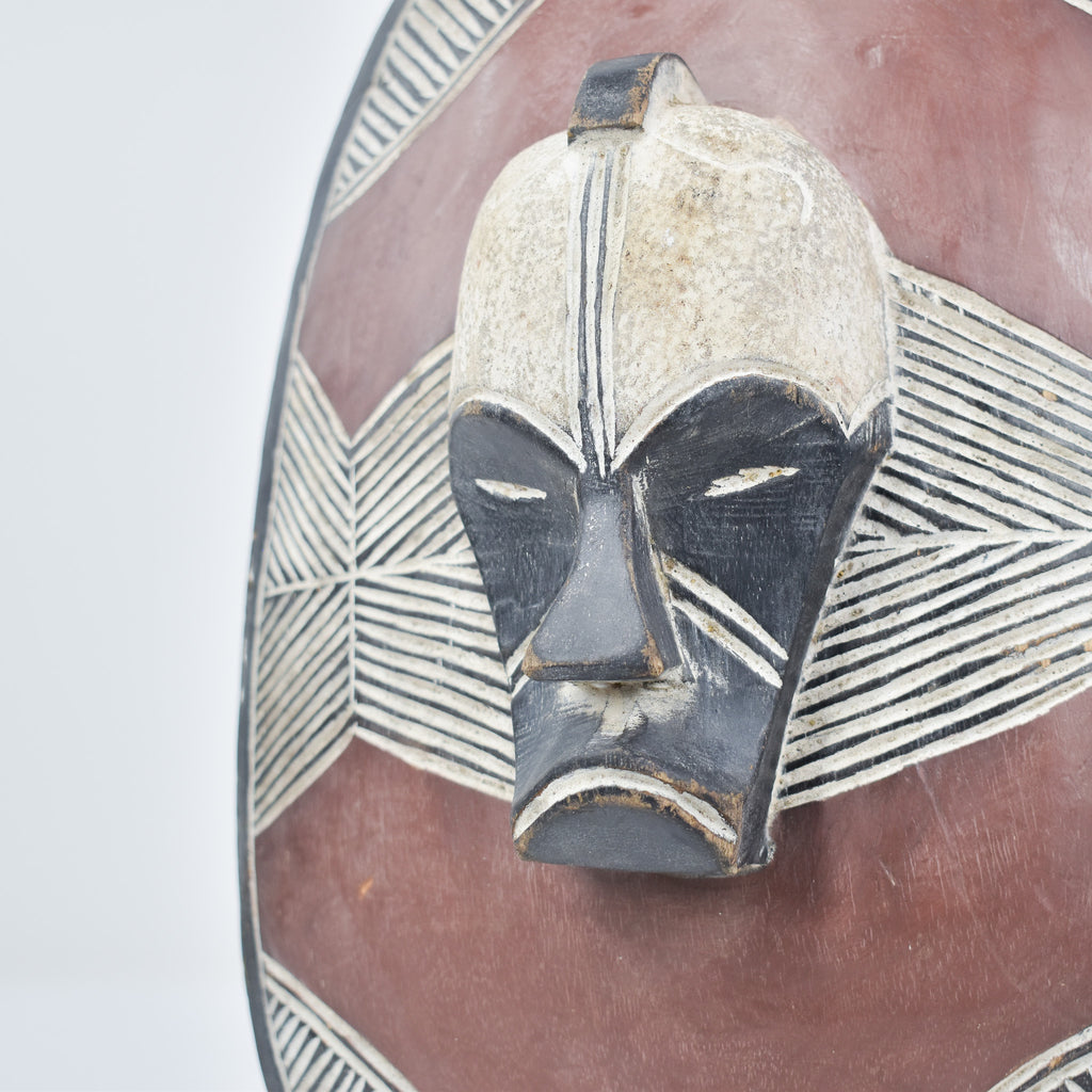 Songye Shield with Kifwebe Mask Icon Congo