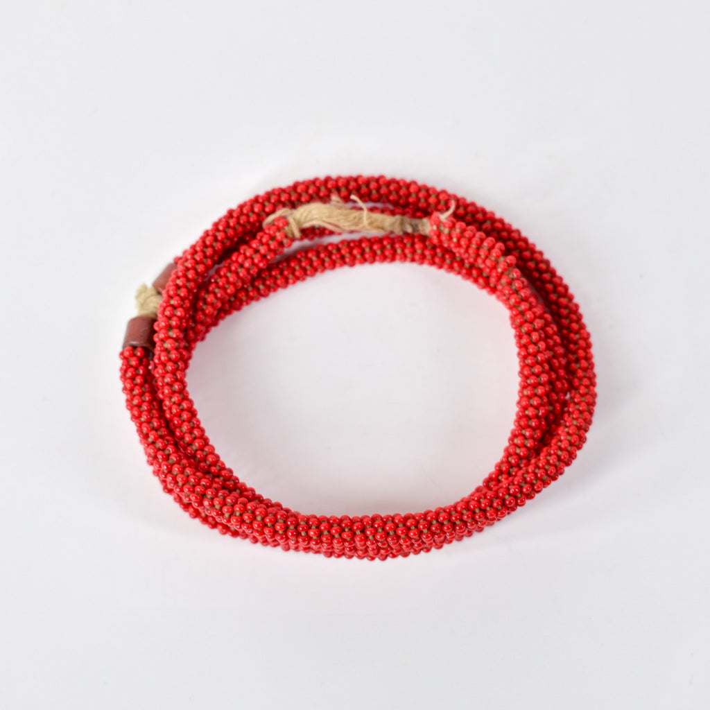 Fulani Beaded Necklace Red Nigeria 30 Inch