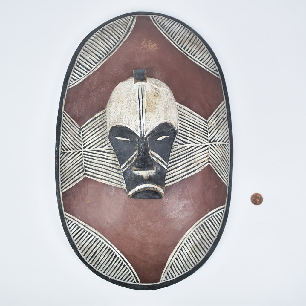 Songye Shield with Kifwebe Mask Icon Congo