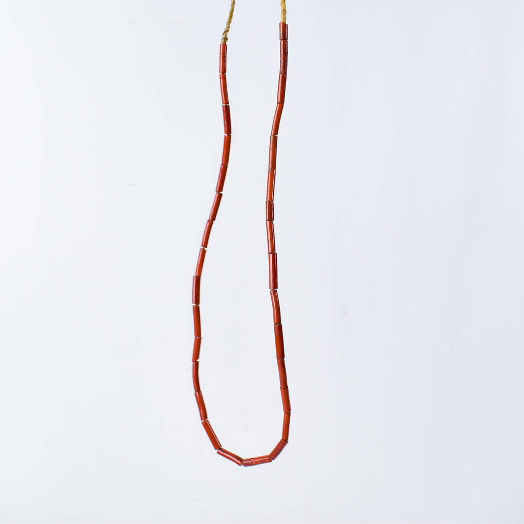 White Heart Cylinder Venetian Orange Trade Beads
