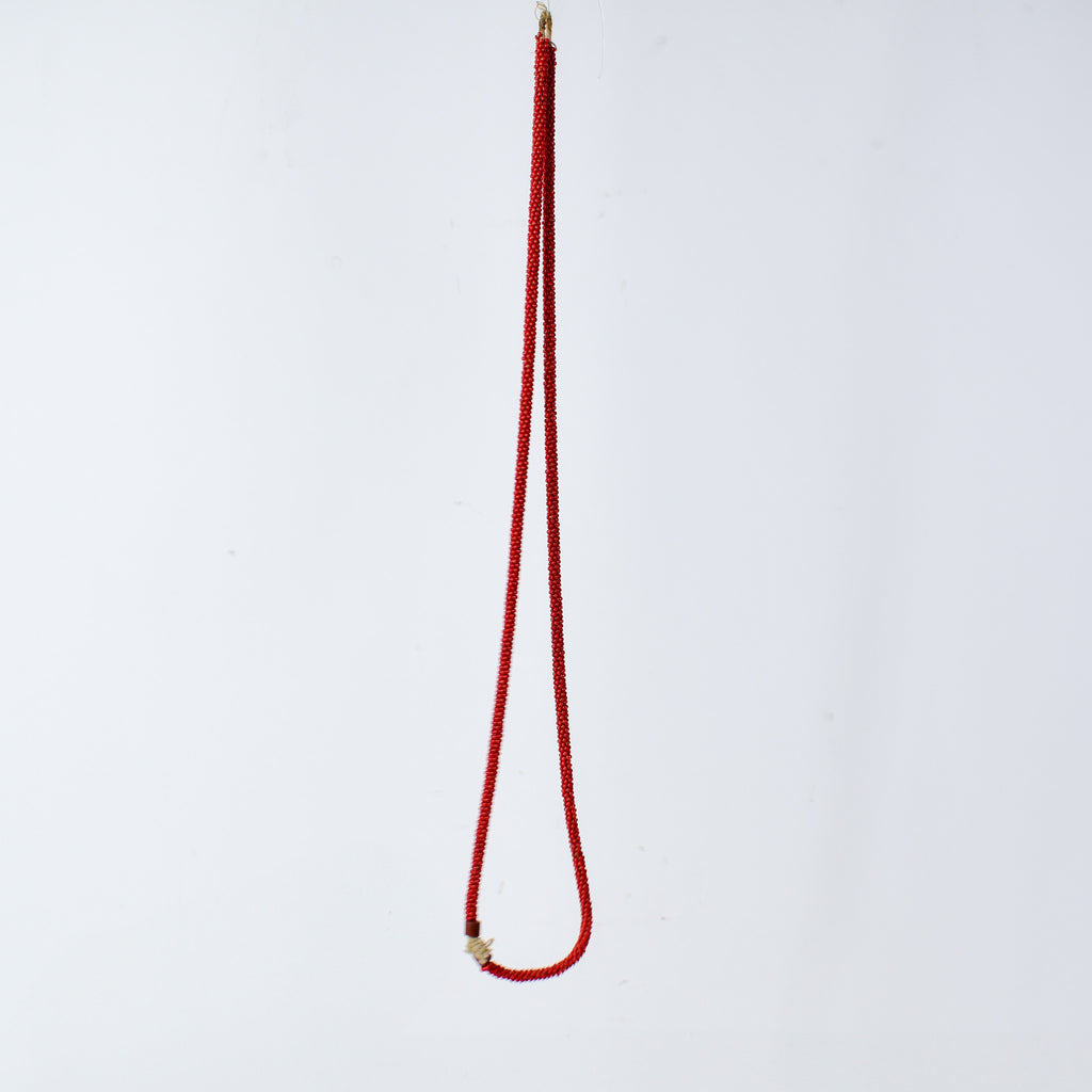 Fulani Beaded Necklace Red Nigeria 30 Inch