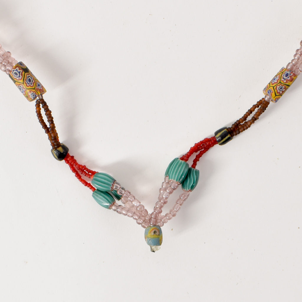 Watermelon Millefiori Trade Bead Necklace