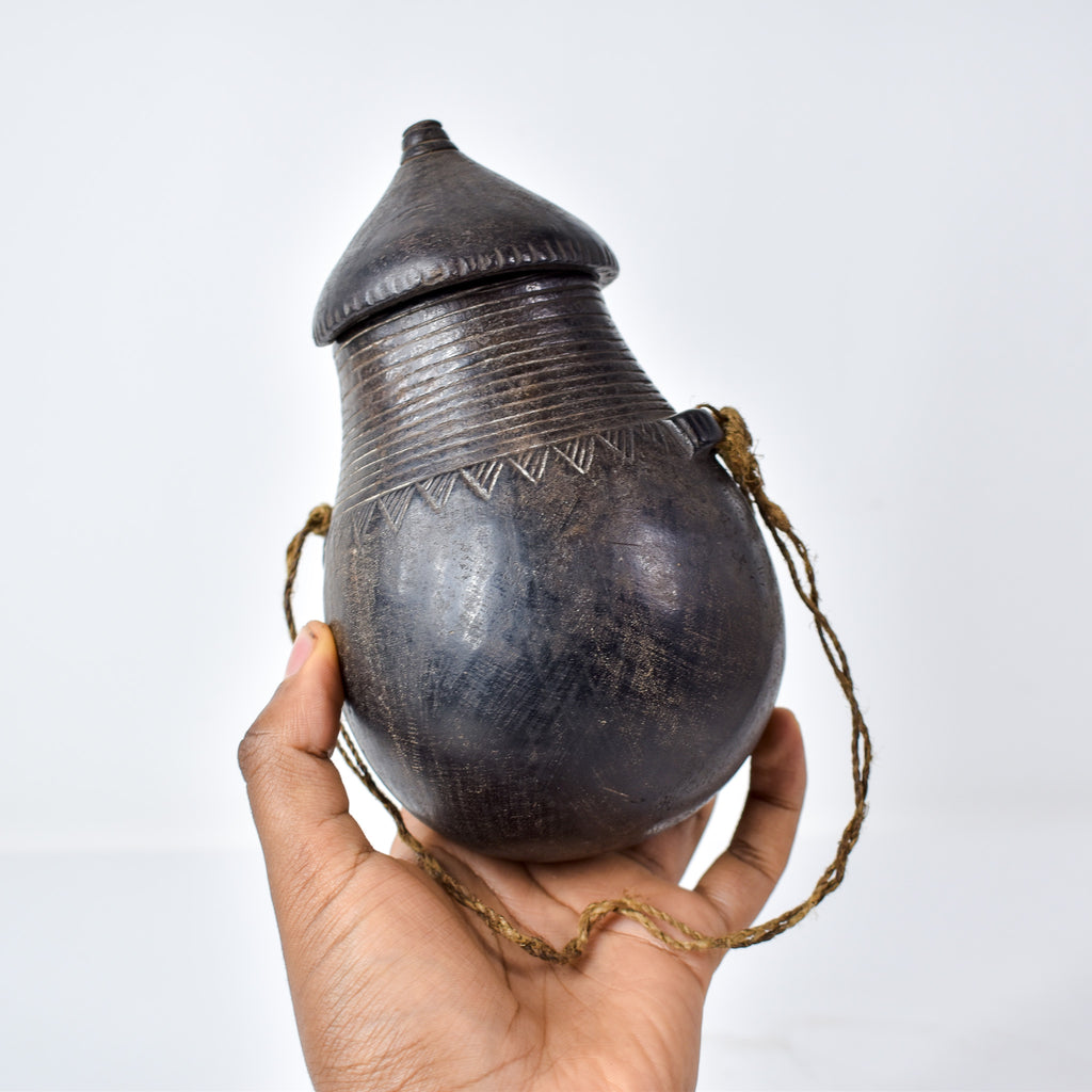 Shi (Bashi) African Child’s Wooden Milk Cup with Lid