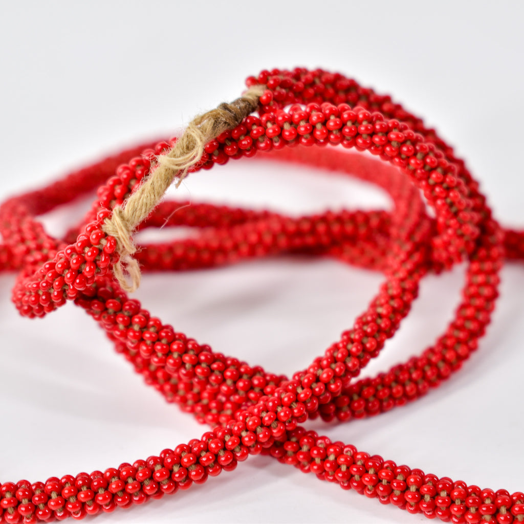 Fulani Beaded Necklace Red Nigeria 30 Inch