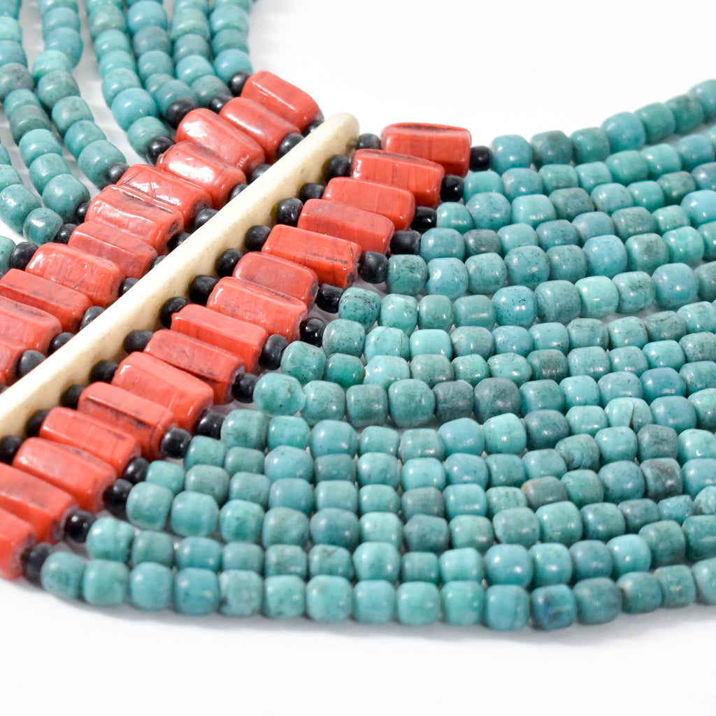 Tibetan 15 Strand Turquoise Beaded Necklace