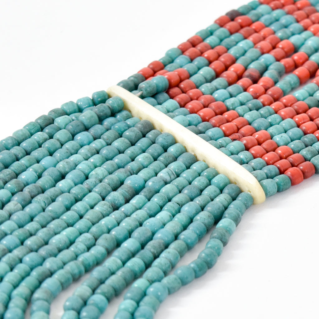 Tibetan 15 Strand Turquoise Beaded Necklace