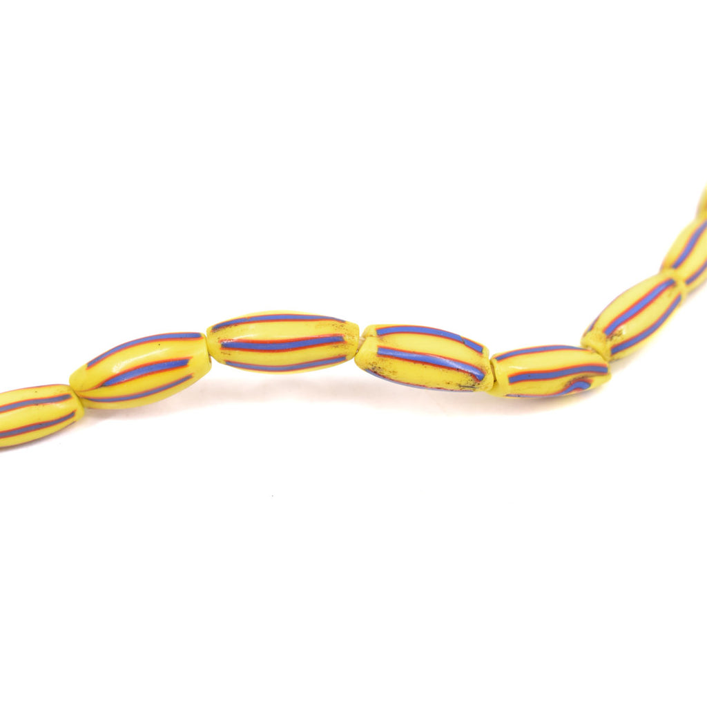 Yellow Striped Venetian Trade Beads