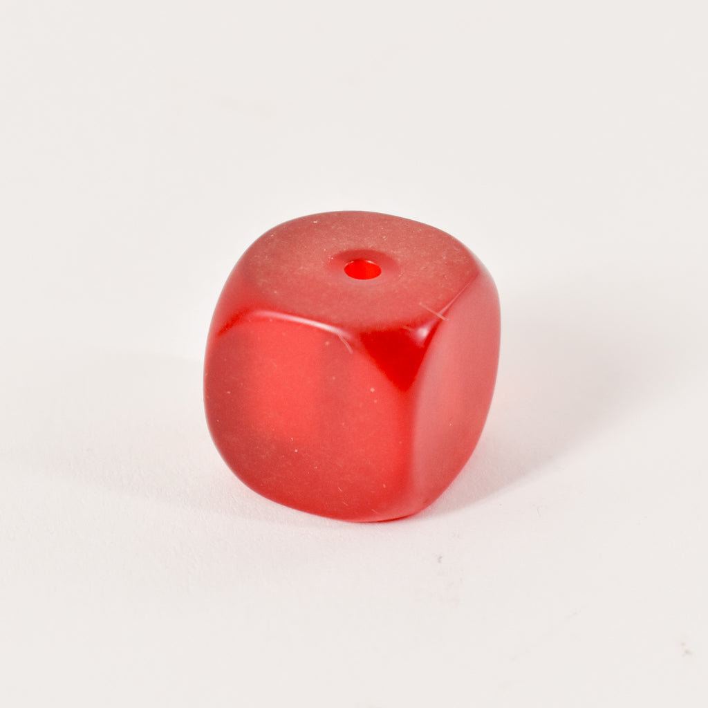 5 Cherry Red Resin Cube Beads Mauritania