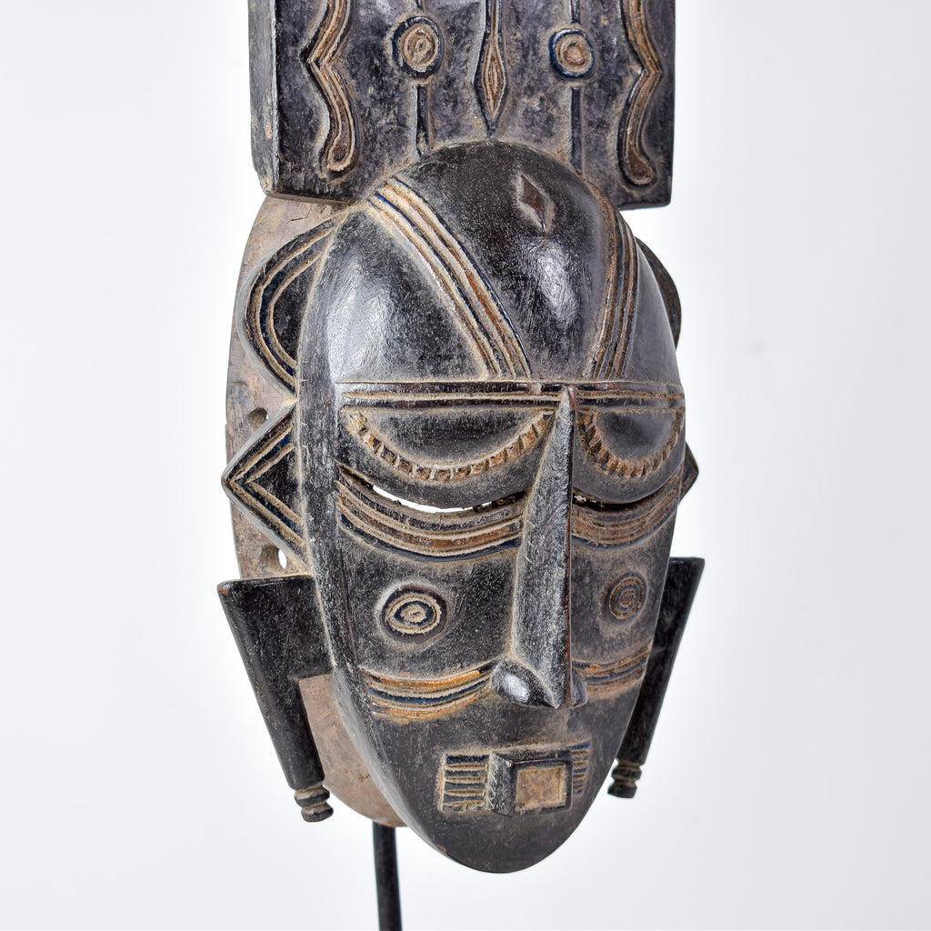 Djimini Ligbi Do Society Mask on Custom Stand Côte d'Ivoire