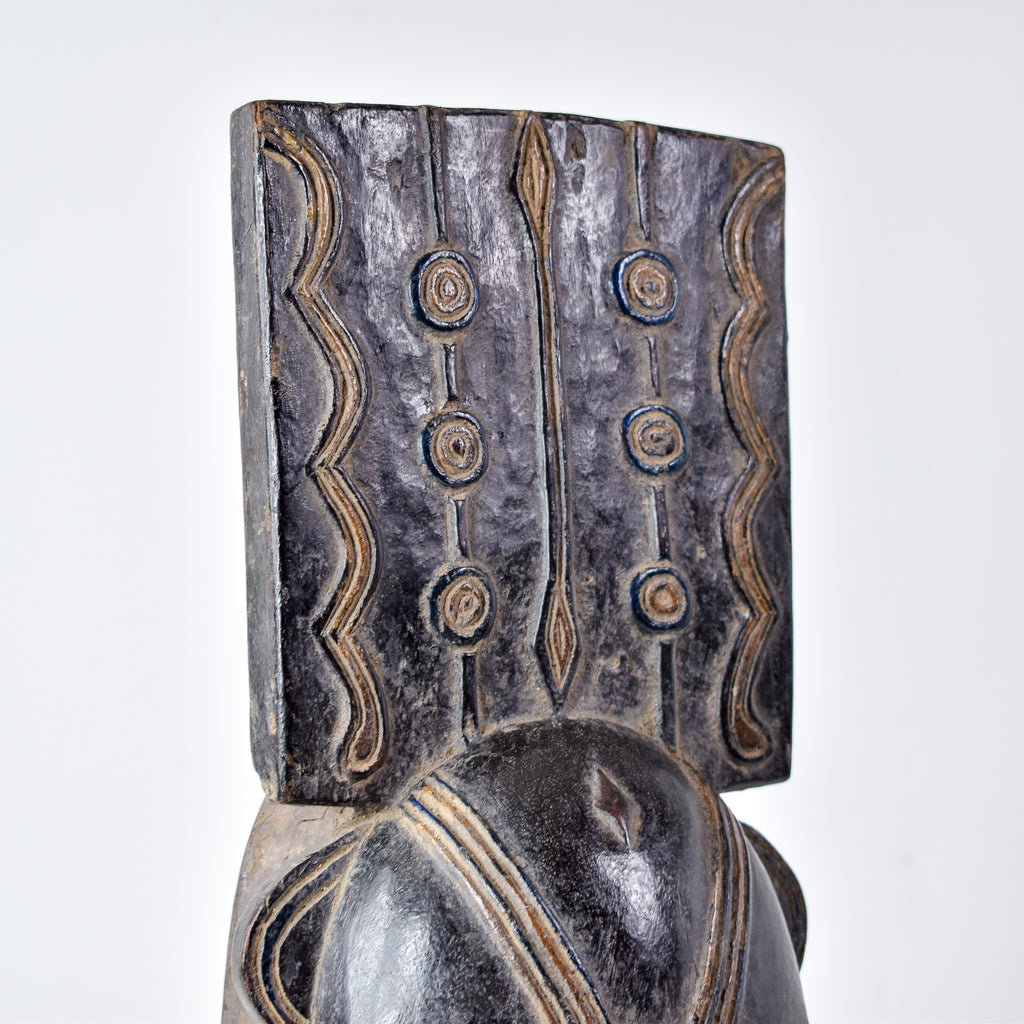 Djimini Ligbi Do Society Mask on Custom Stand Côte d'Ivoire