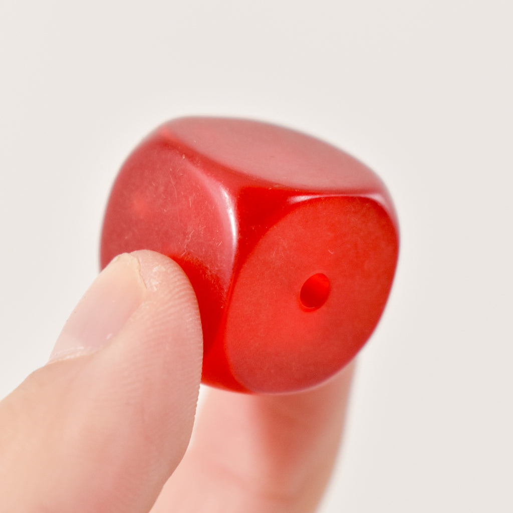 5 Cherry Red Resin Cube Beads Mauritania