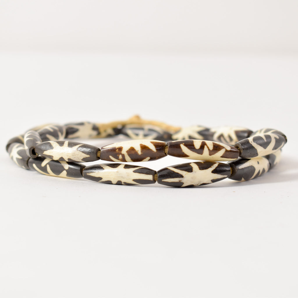 Batik Mudcloth Bone Beads JK Brown Collection