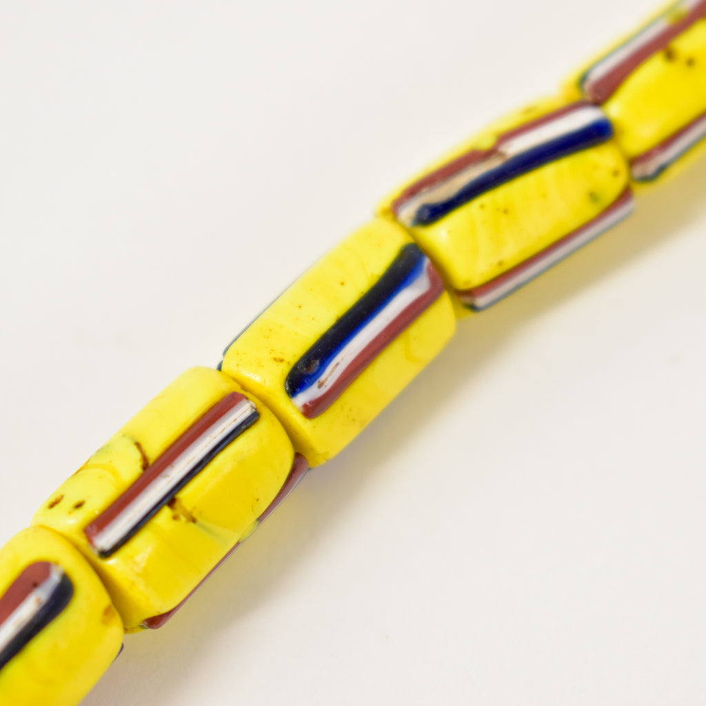Striped Yellow Venetian Mixed Trade Beads