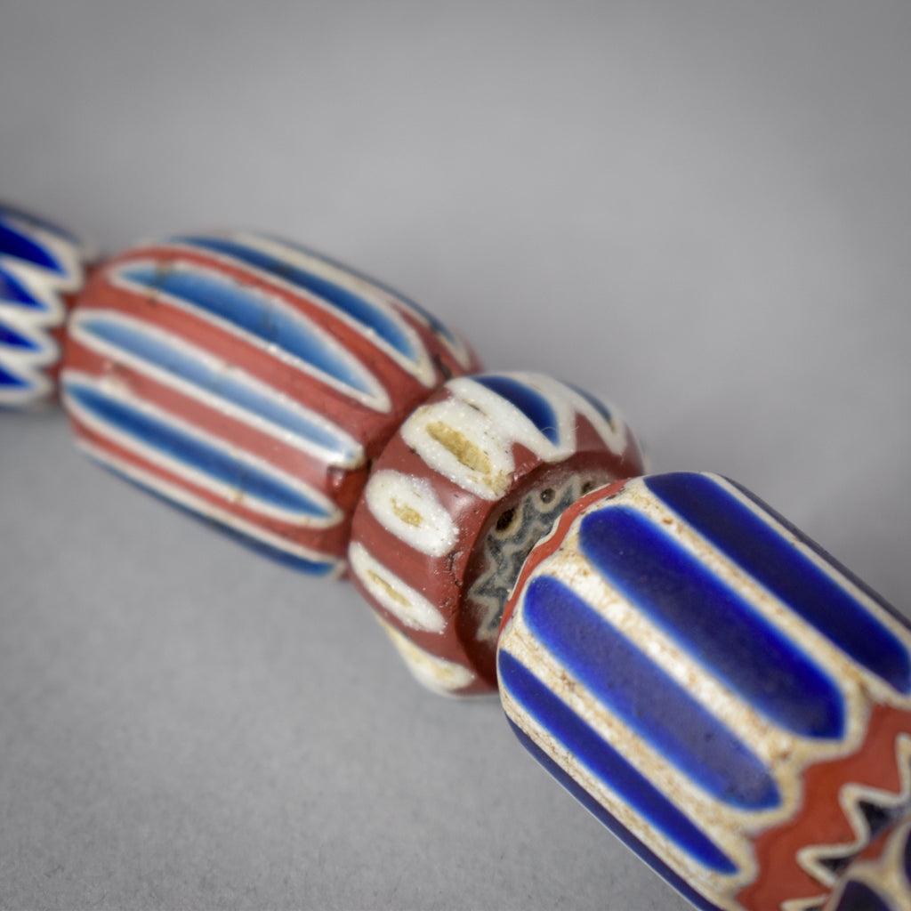 Six Layer Chevron Venetian Trade Beads 34 Inch